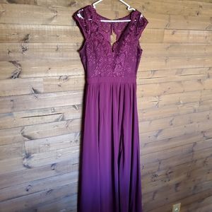 Full length wine dress